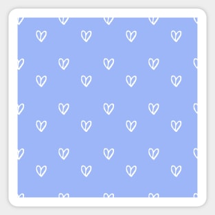 Heart Pattern Blue Background Sticker